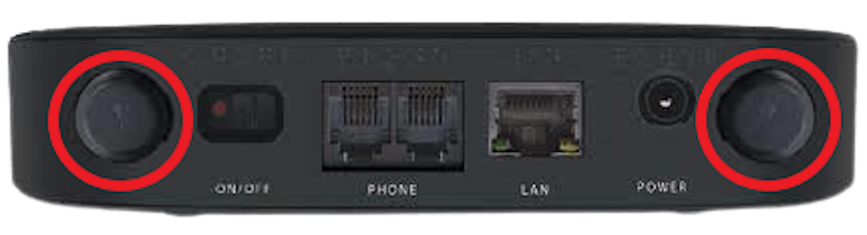 SMA ports on the AT&T Wireless Internet MF279