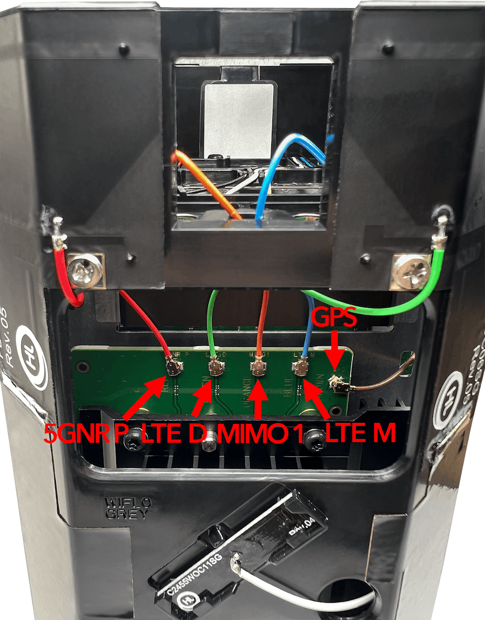 The T-Mobile Gateway's five U.FL cables and ports